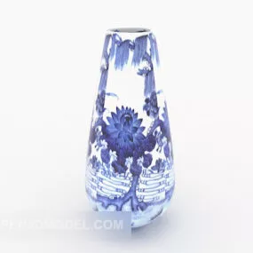 Blue Flower Porcelain Decoration 3d model