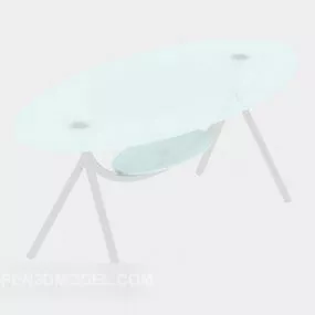 Glass Coffee Table Simple Furniture 3d model