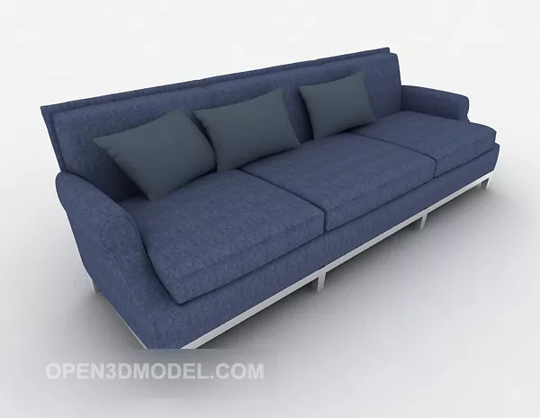 Blue Home Three-person Sofa 3d model Blue Home Three-person Sofa 3d model