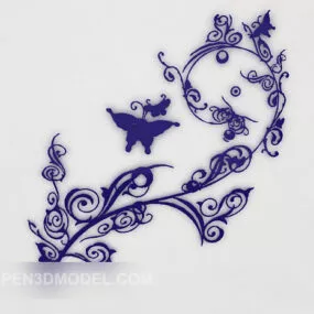 Blue Home Wall Decoration Design 3d model