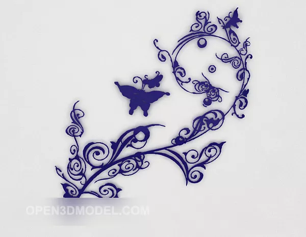 Blue Home Wall Decoration Design 3d model Blue Home Wall Decoration Design 3d model