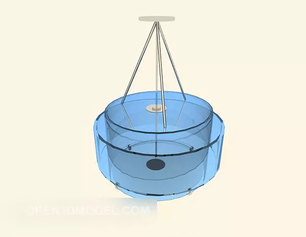 Chinese Style Square Ceiling Light 3d model