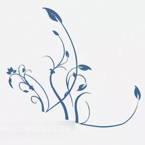 Blue Minimalist Wall Painted 3d model