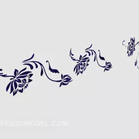 Blue Pattern Wall Painted 3d model