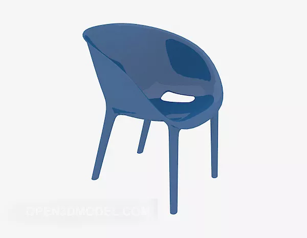 Blue Plastic Chair Restaurant 3d model Blue Plastic Chair Restaurant 3d model