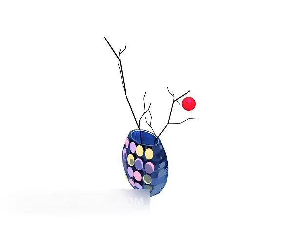 Blue Vase Decoration Set-up 3d model Blue Vase Decoration Set-up 3d model