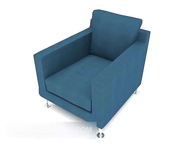 Blue Single Sofa 3d model Blue Single Sofa 3d model