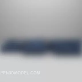 Blue Fabric Sofa Combination 3d model