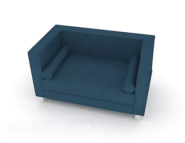 Single Blue Square Sofa 3d model Single Blue Square Sofa 3d model