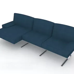 Blue Three-person Sofa 3d model