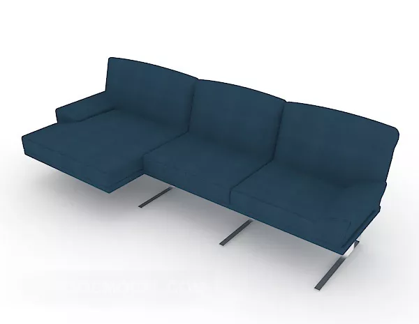 Blue Three-person Sofa 3d model Blue Three-person Sofa 3d model