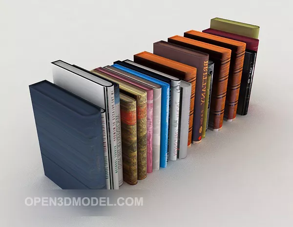 Open Books On Wood Stand 3d model