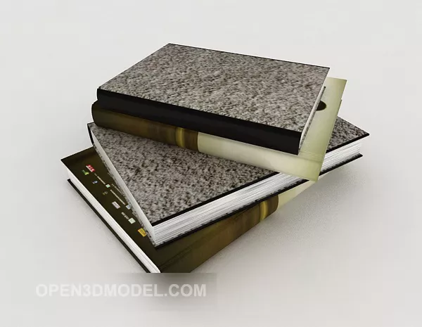 Open Books On Wood Stand 3d model