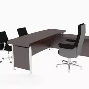 Boss Desk Table Chair Set 3d model