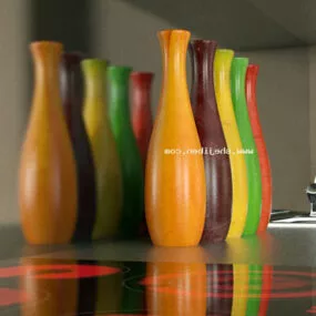 Bottle Color Vase Decor 3d model