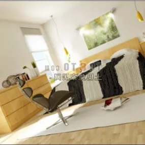 Boy Room Furniture Interior 3d model