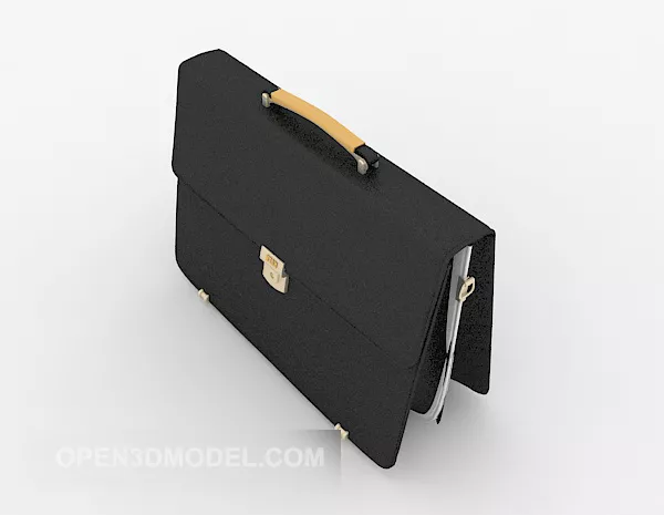Black Briefcase Leather 3d model Black Briefcase Leather 3d model