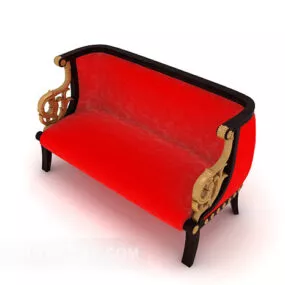 European Multi-seaters Sofa Red Fabric 3d model