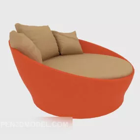 Big Round Single Sofa 3d model