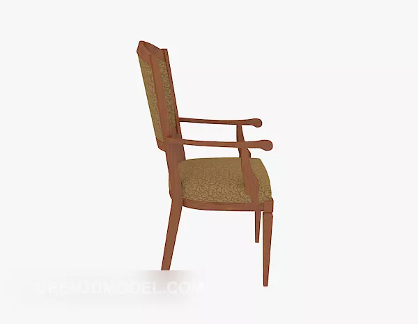 Brown American Dining Chair 3d model Brown American Dining Chair 3d model