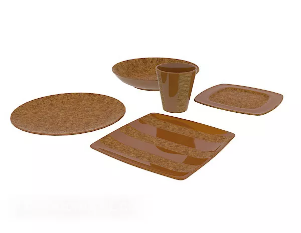 Brown Bowl Set 3d model Brown Bowl Set 3d model