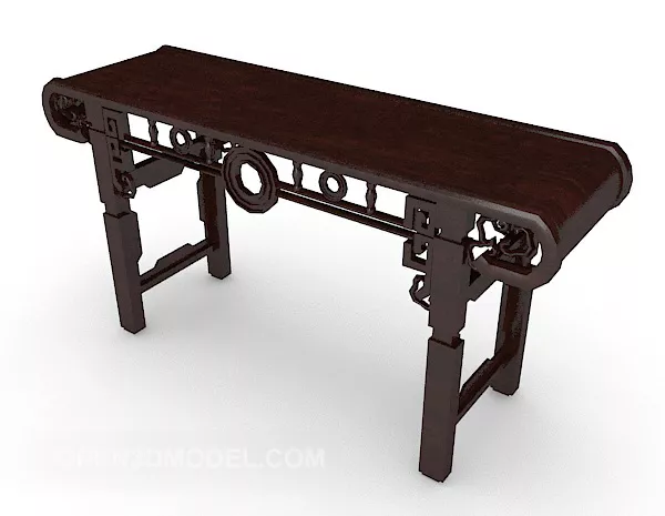 Brown Chinese Bar Case Desk 3d model Brown Chinese Bar Case Desk 3d model
