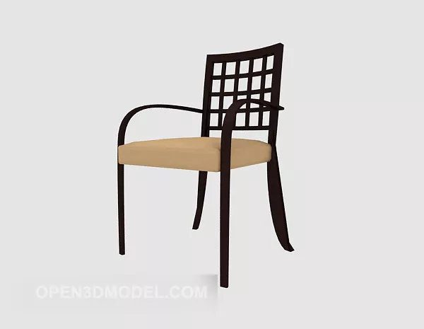Brown Chinese Lounge Chair 3d model Brown Chinese Lounge Chair 3d model