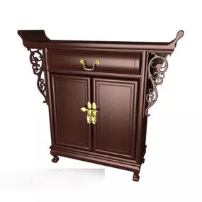 Brown Chinese Room Cabinet 3d model