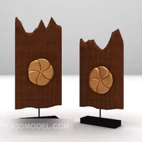 Brown Artwork Decoration On Stand 3d model