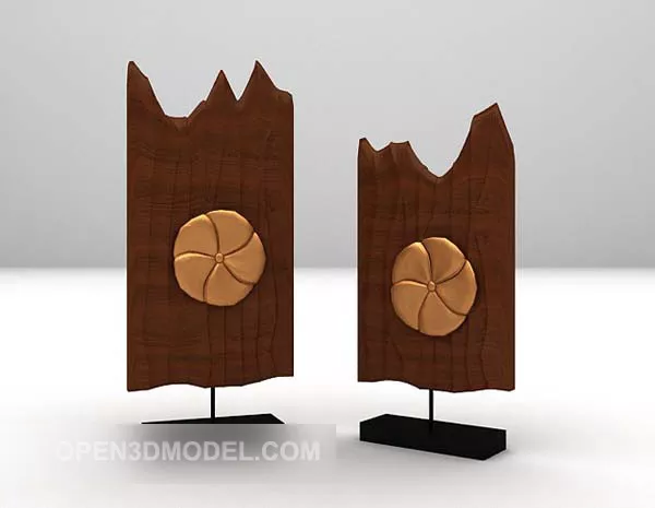 Brown Artwork Decoration On Stand 3d model Brown Artwork Decoration On Stand 3d model