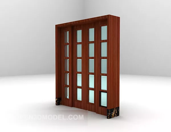 Door With Inside Window 3d model