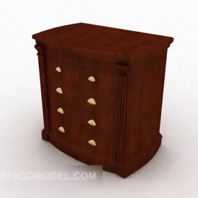 Brown European Edge Cabinet 3d model