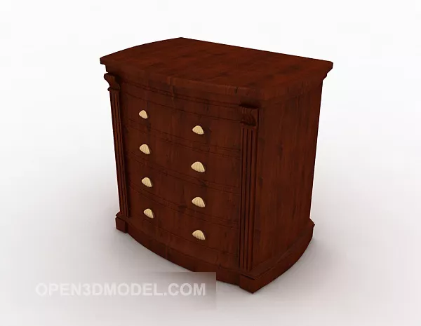 Brown European Edge Cabinet 3d model Brown European Edge Cabinet 3d model