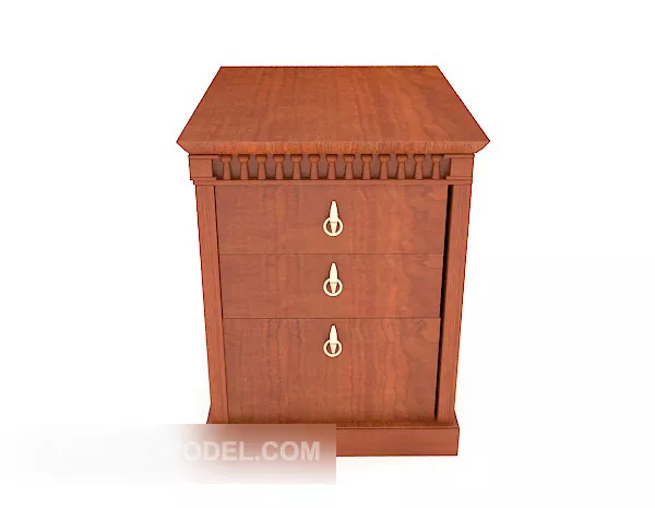 Brown European Home Bedside Table 3d model Brown European Home Bedside Table 3d model