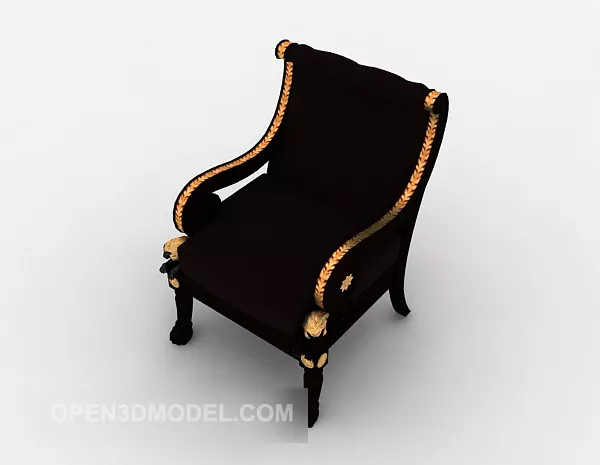 European Home Chair Brown Color 3d model European Home Chair Brown Color 3d model