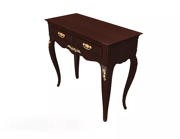 Brown European Vintage Solid Wood Side Table 3d model Brown European Vintage Solid Wood Side Table 3d model