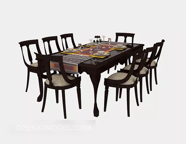 Brown Home Table 3d model Brown Home Table 3d model