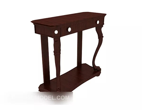 European Brown Wood Side Table 3d model European Brown Wood Side Table 3d model