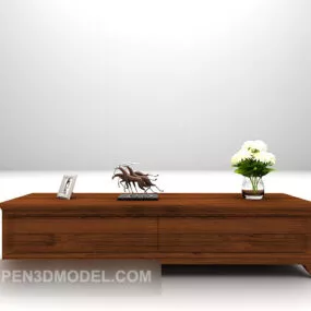 Brown Wood Tv Cabinet Furniture V1 3d model
