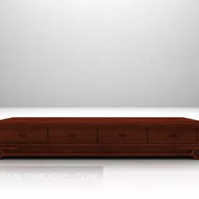 Simple Brown Wood Tv Cabinet Furniture 3d model