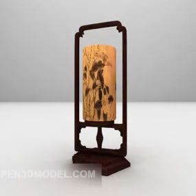 Brown Wall Lamp Chinese Retro Style 3d model