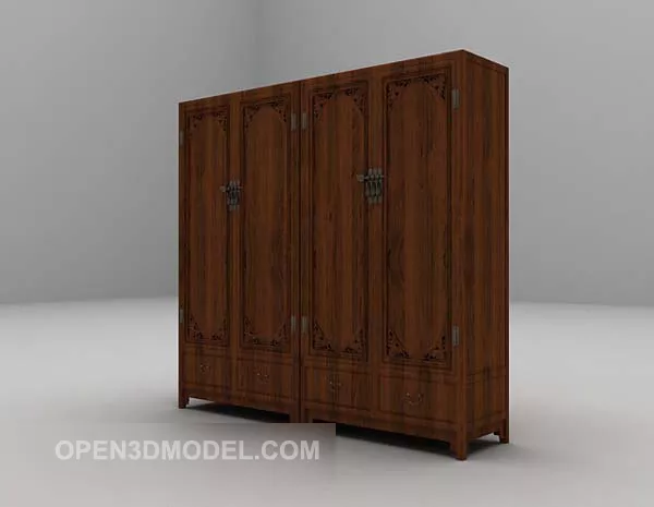 Wardrobe Two Door With Drawer 3d model