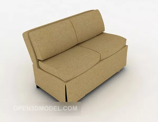 Brown Casual Double Sofa 3d model Brown Casual Double Sofa 3d model