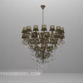 Brown Glass Chandelier 3d model