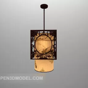 Brown Carving Chandelier 3d model