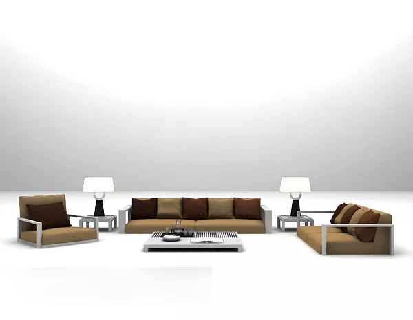 Modern Brown Large Sofa Table Furniture 3d model Modern Brown Large Sofa Table Furniture 3d model