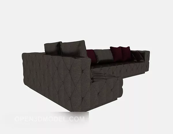 Brown Corner Multiplayer Sofa 3d model Brown Corner Multiplayer Sofa 3d model