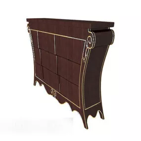 Brown Delicate Side Cabinet 3d model