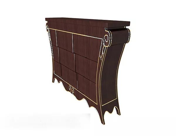 Brown Delicate Side Cabinet 3d model Brown Delicate Side Cabinet 3d model