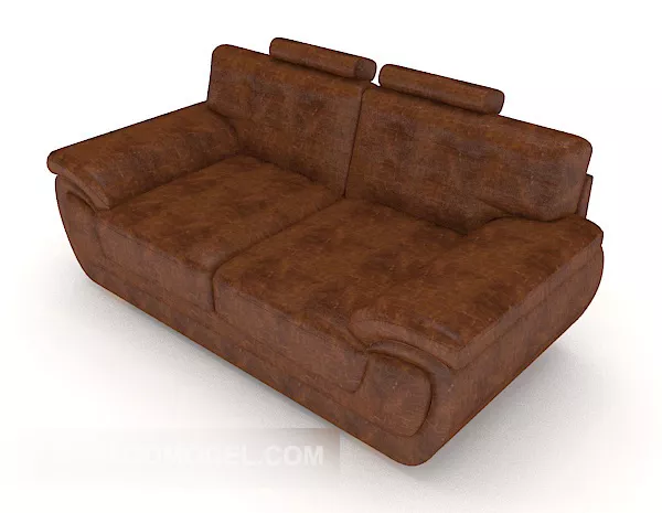 Brown Color Double Sofa 3d model Brown Color Double Sofa 3d model
